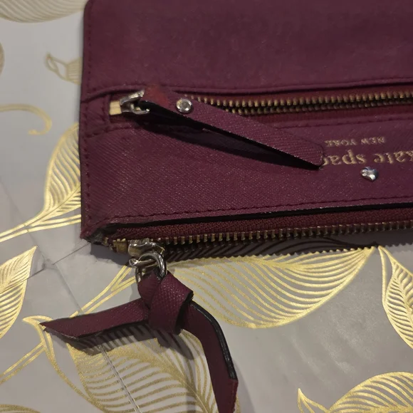 Kate Spade Burgundy Crossgrain Pouch - Picture 6 of 9